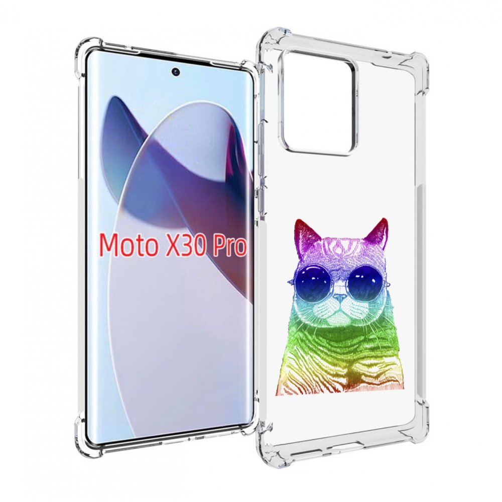 

Чехол MyPads Кот в очках для Motorola Moto X30 Pro, Прозрачный, Tocco