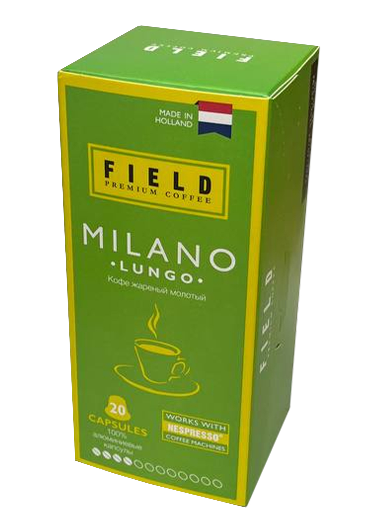 Кофе в капсулах Field Milano Lungo для кофемашин Nespresso, 20 шт.