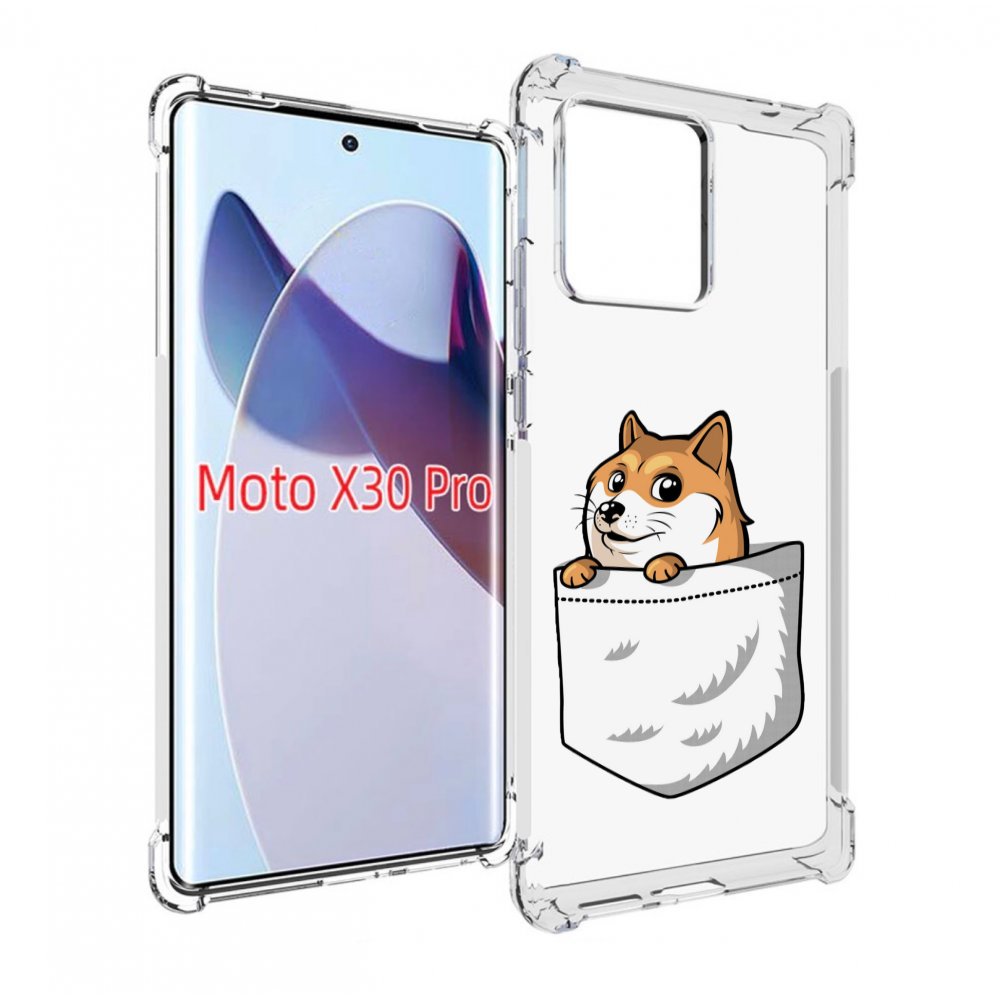 

Чехол MyPads Корги в кармане для Motorola Moto X30 Pro, Прозрачный, Tocco