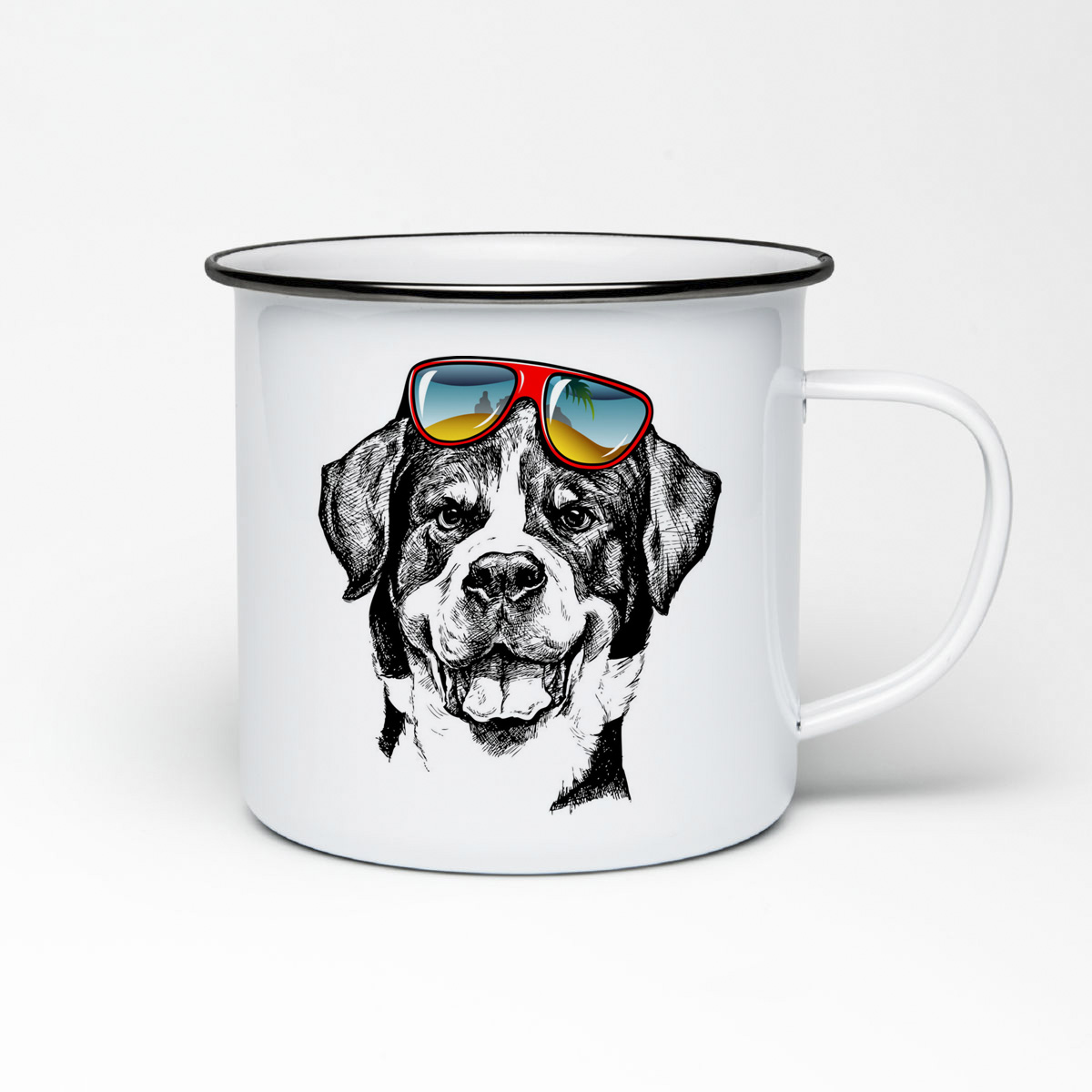 

Кружка металлическая CoolPodarok Животные. Собачка в очках