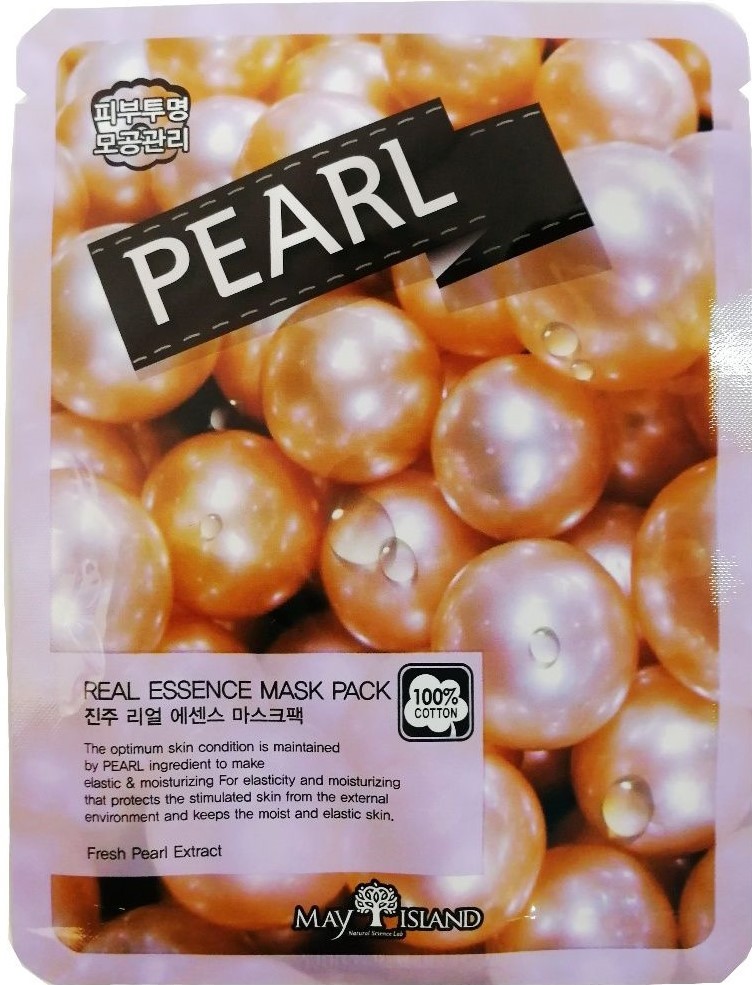 Тканевая маска для лица May Island Real Essence Mask Pack Pearl с жемчугом, 25 мл
