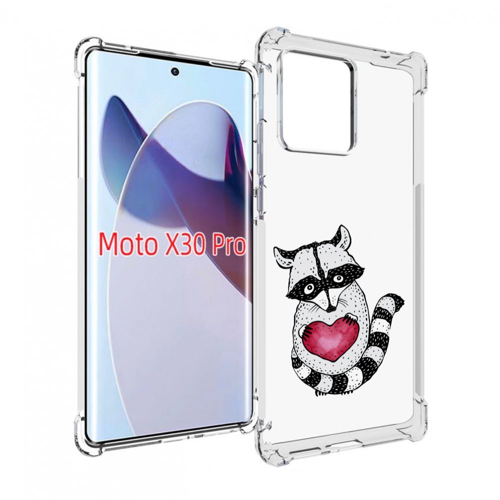 

Чехол MyPads Енот с сердечком для Motorola Moto X30 Pro, Прозрачный, Tocco