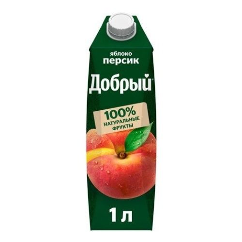 Нектар Добрый яблоко-персиковый 1 л х 12 шт 2750₽