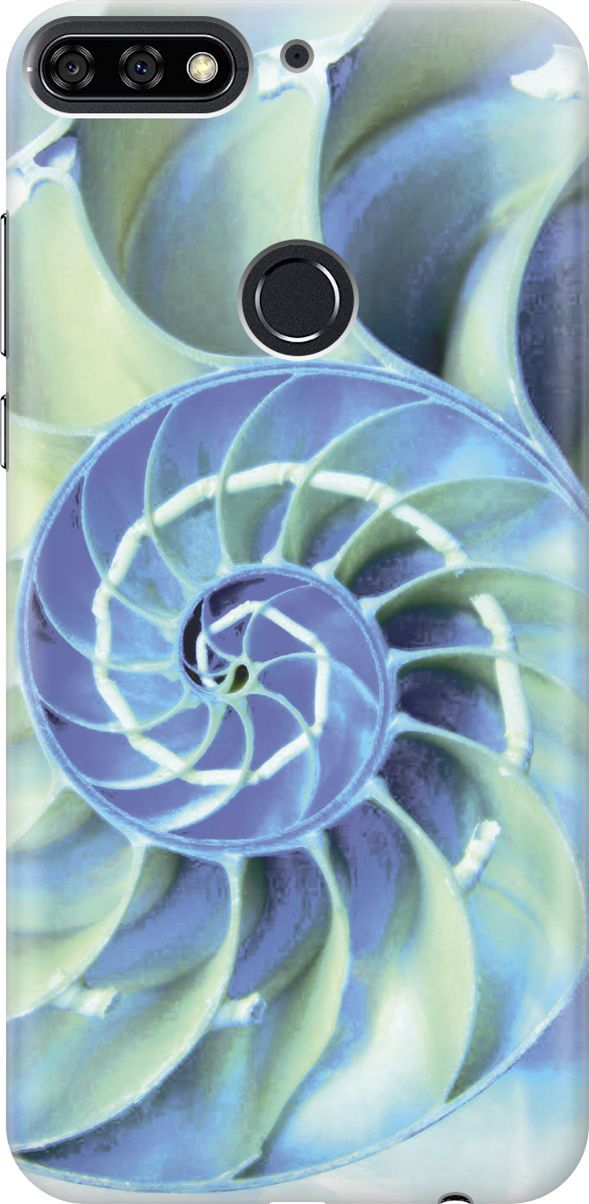 

Чехол на Honor 7C/7A Pro/Huawei Y6 Prime (2018) "Синяя спираль", Голубой;синий, 6003