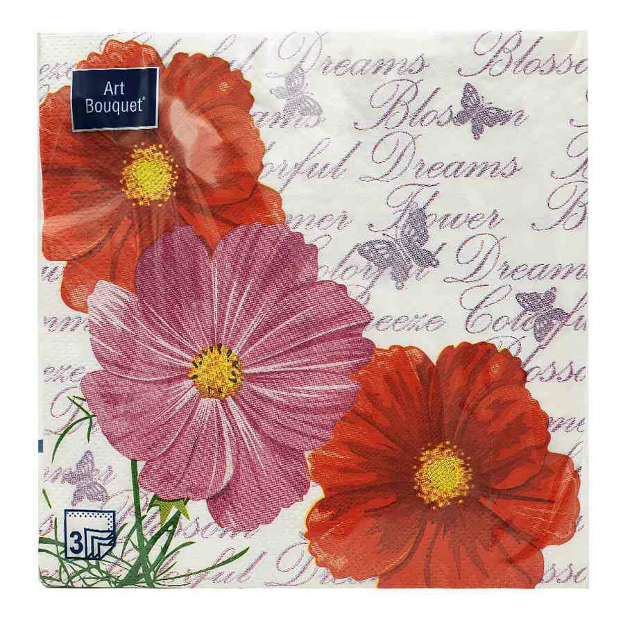 

Салфетки Art Bouquet Космея 3 слоя 20 шт, Разноцветный