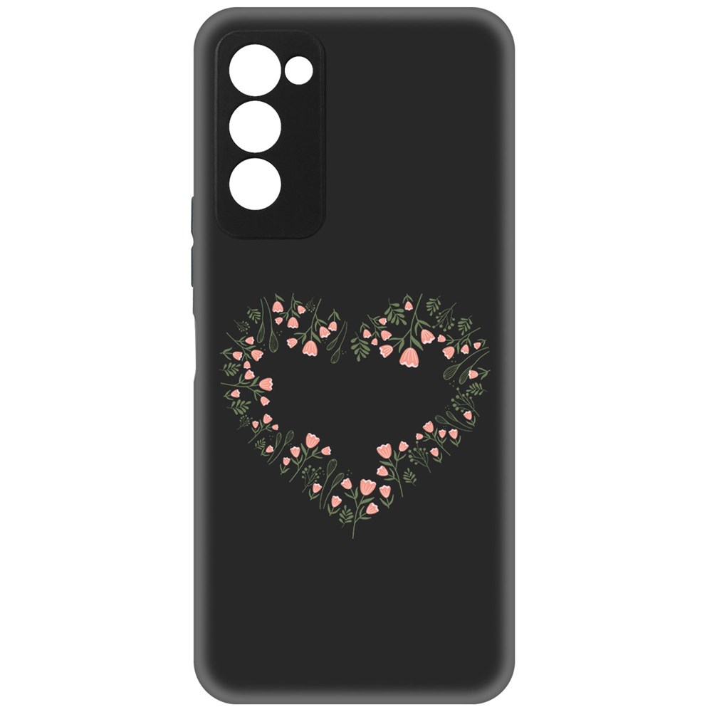 

Чехол-накладка Софт Цветочное сердце для TECNO Camon 18, Черный