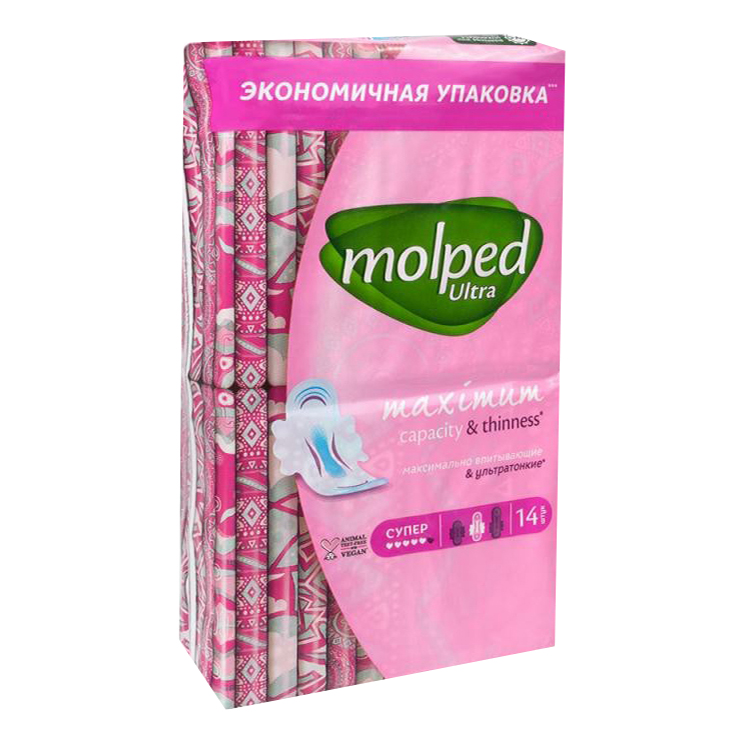 

Прокладки гигиенические Molped Ultra Super 14 шт, Белый