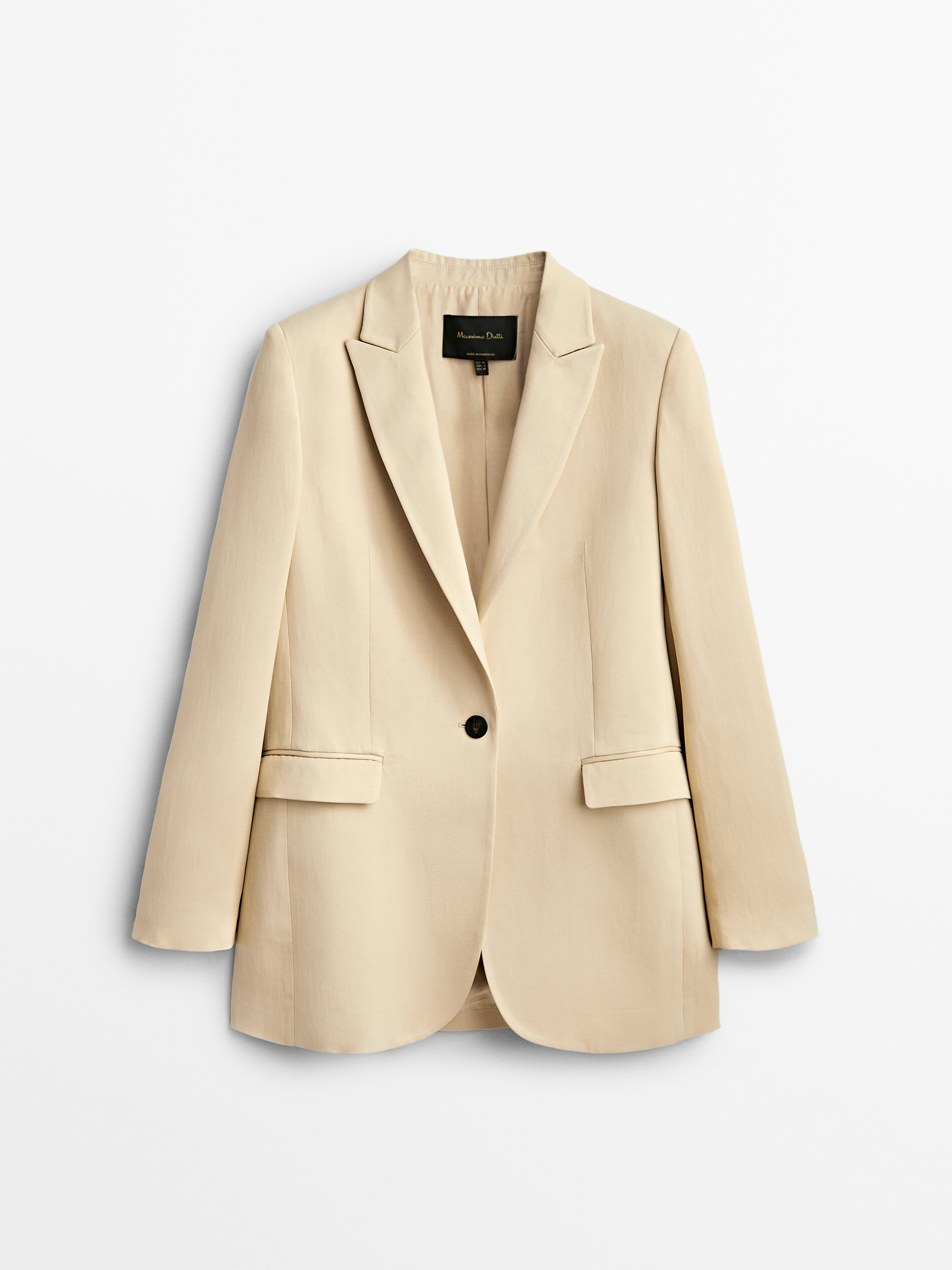 

Блейзер женский Massimo Dutti 06005604710 бежевый 34, 06005604710