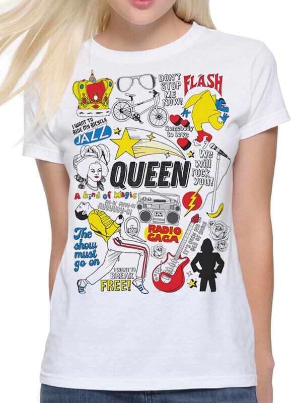 

Футболка женская Dream Shirts Группа Queen QUE-369881-1 белая M, Белый, Группа Queen QUE-369881-1