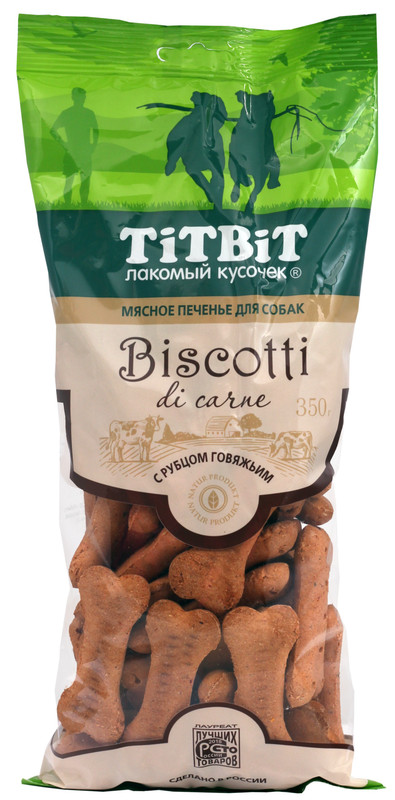 

Лакомство для собак TiTBiT Печенье Бискотти с рубцом говяжьим, 350 г*4 шт