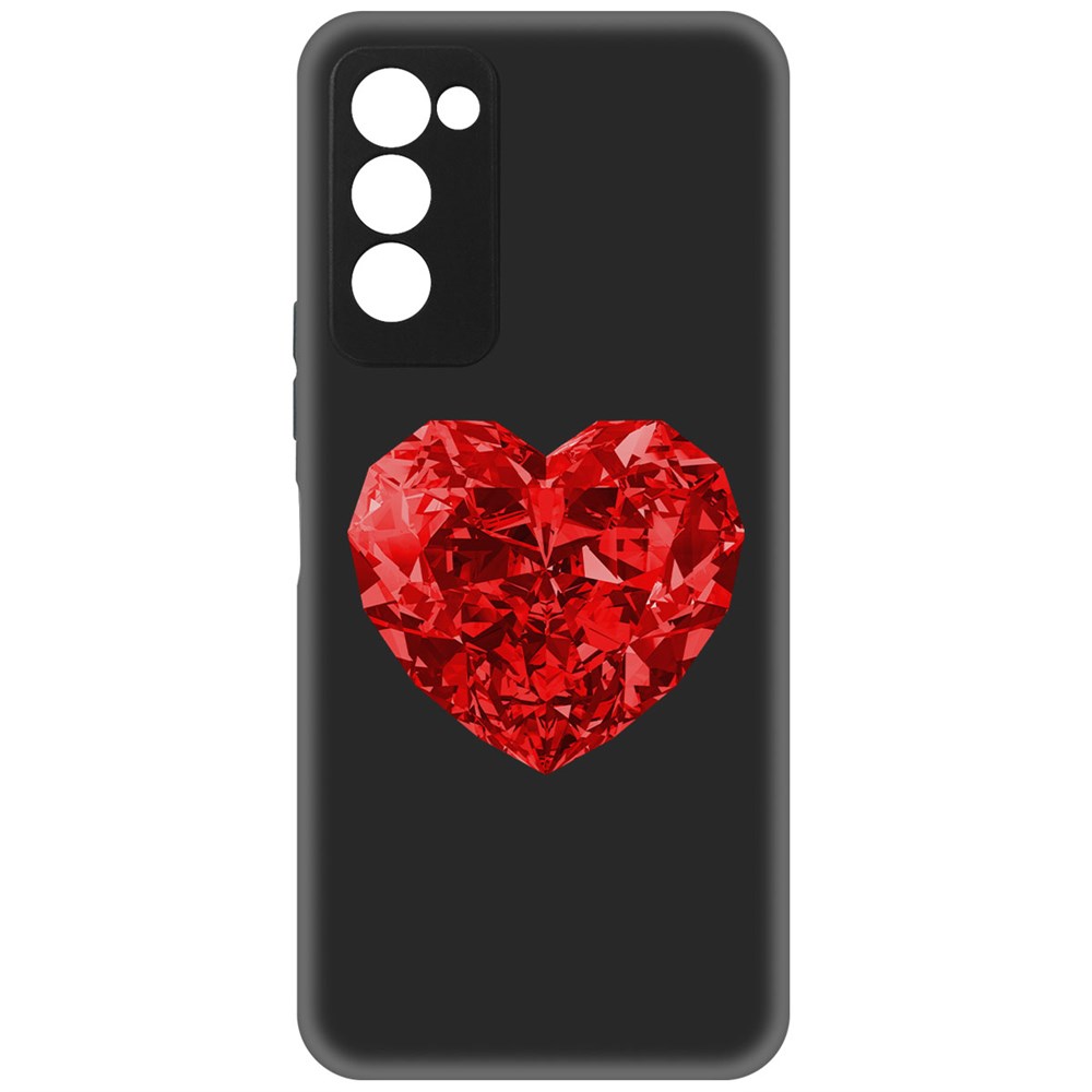 

Чехол-накладка Софт Рубиновое сердце для TECNO Camon 18, Черный