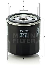 

Фильтр Масляный Mann W 712 MANN-FILTER арт. W 712