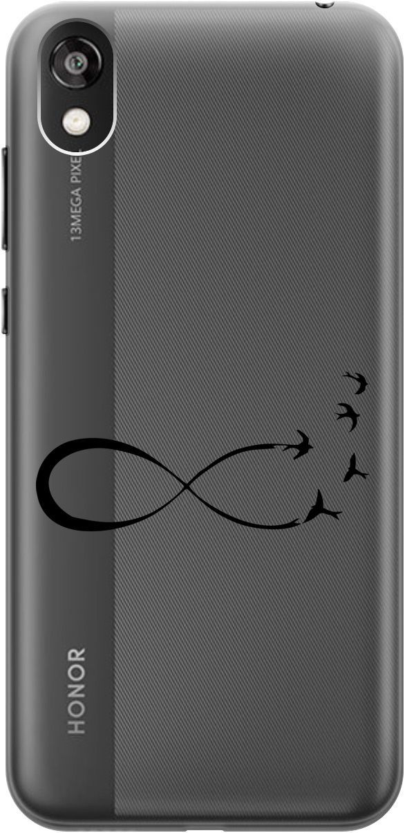 

Чехол на Honor 8S/Huawei Y5 (2019) "Infinity" прозрачный, Прозрачный;черный, 5270