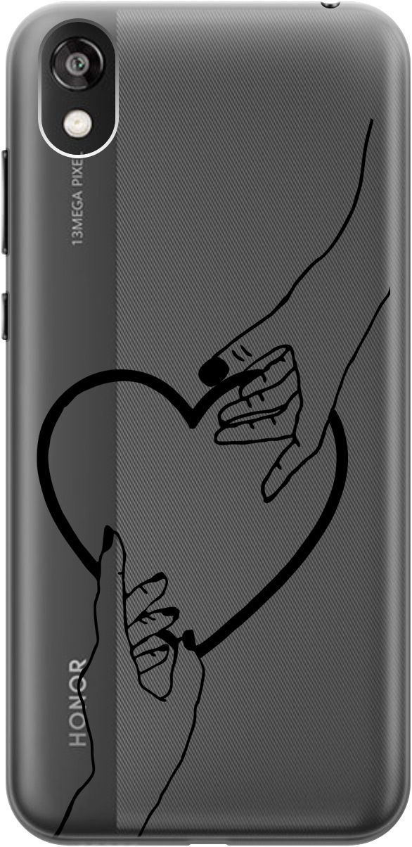 

Чехол на Honor 8S/Huawei Y5 (2019) "Hands" прозрачный, Прозрачный;черный, 5270