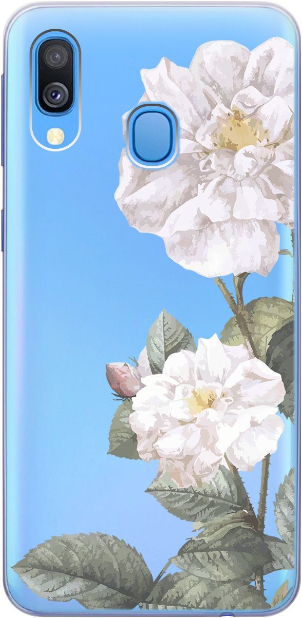 

Чехол на Honor 8A/8A Pro/Huawei Y6 (2019)/Y6 Prime (2019) "White Rose" прозрачный, Прозрачный;черный, 5278
