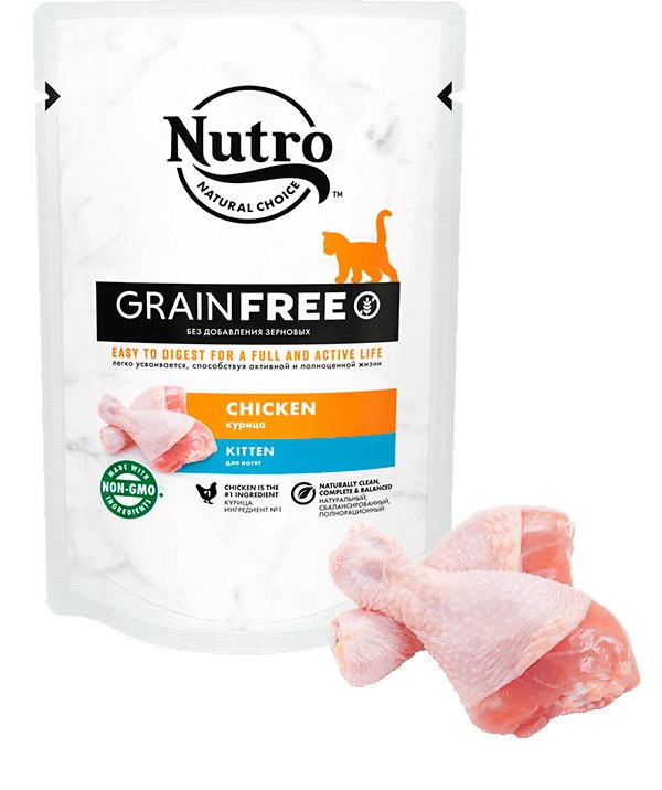 фото Влажный корм для кошек nutro grain free, курица, 70г