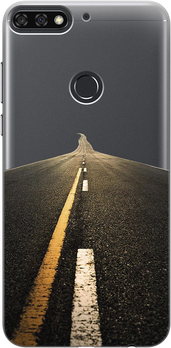 

Чехол на Honor 7C/7A Pro/Huawei Y6 Prime (2018) "Road" прозрачный, Прозрачный;коричневый, 5281