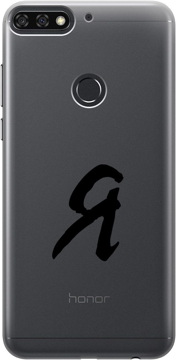 

Чехол на Honor 7C/7A Pro/Huawei Y6 Prime (2018) "I" прозрачный, Прозрачный;черный, 5281