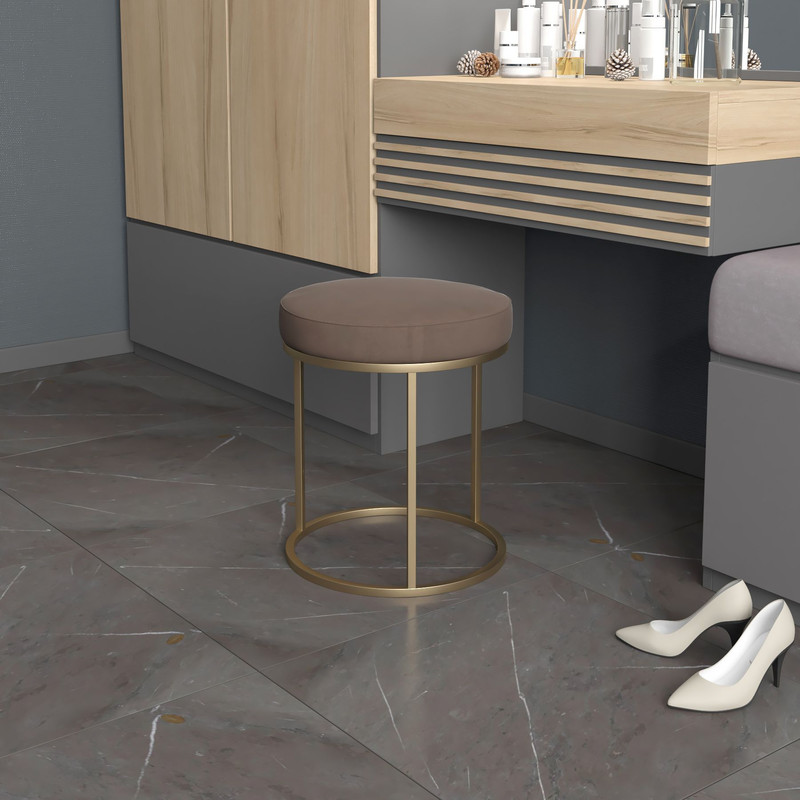 Пуфик Castle Леон 1, 40х40х44см, золотистый/шоколадный, 1шт