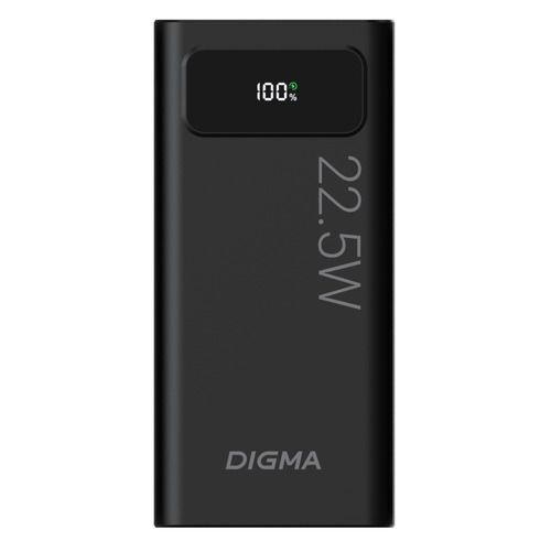 

Внешний аккумулятор (Power Bank) Digma DGPF20A, 20000мAч, черный [dgpf20a22pbk], DGPF20A