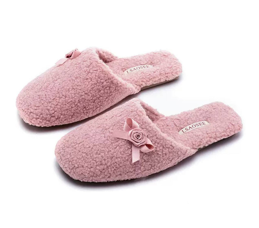 Домашние тапочки женские LSAOSEE W-008, розовый, 36-37