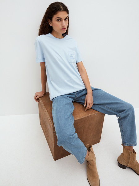 

Футболка женская ZARINA 2163505405 голубая 2XL, 2163505405