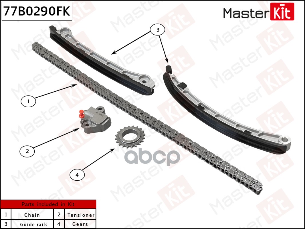 

Комплект Цепи Грм MasterKit арт. 77B0290FK