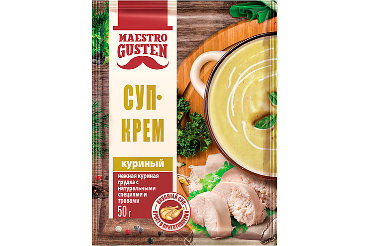 

Суп-крем Куриный Быстрого Приготовления «maestro Gusten» 50 г (6шт.)