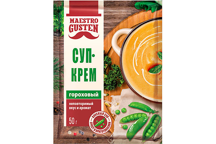 

Суп-крем Гороховый Быстрого Приготовления «maestro Gusten» 50 г (6шт.)