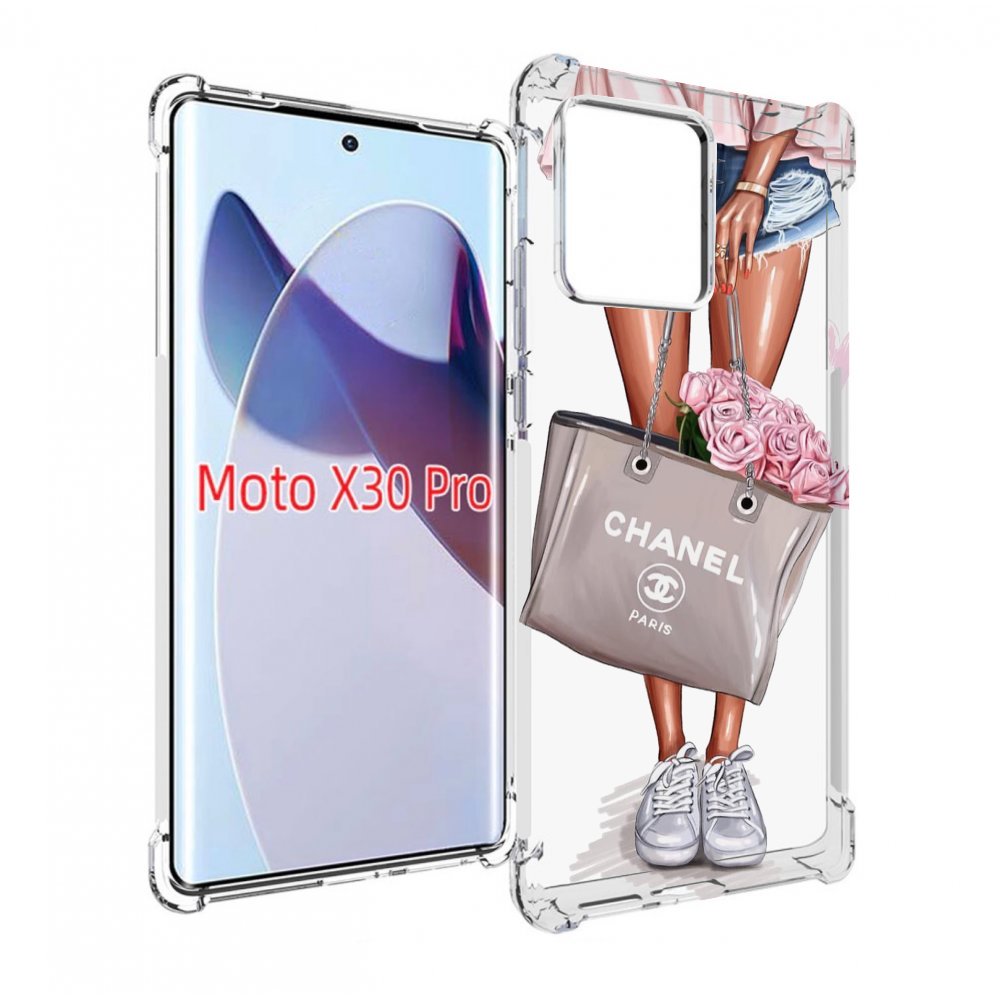 Чехол MyPads Девушка-с-сумкой женский для Motorola Moto X30 Pro
