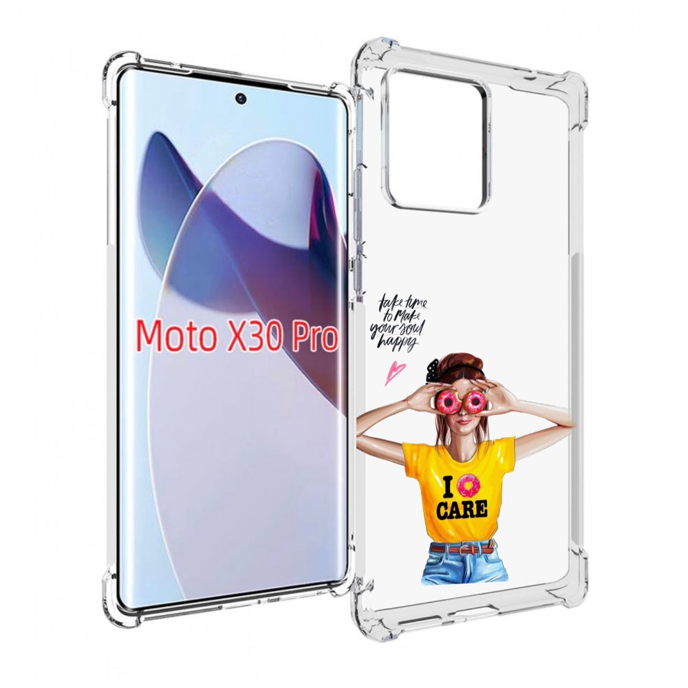 

Чехол MyPads Девушка-с-пончиками женский для Motorola Moto X30 Pro, Прозрачный, Tocco