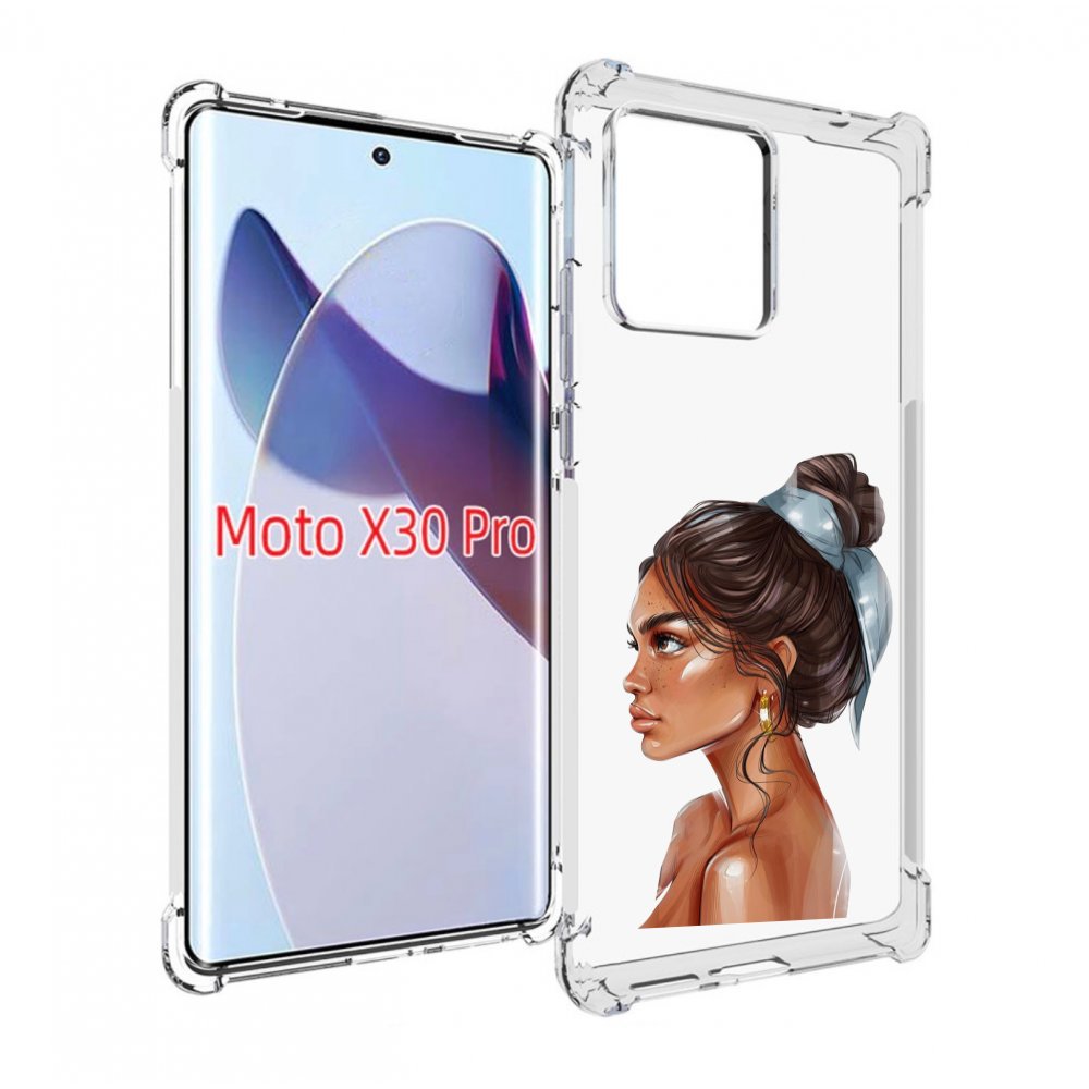 

Чехол MyPads Девушка-с-повязкой женский для Motorola Moto X30 Pro, Прозрачный, Tocco