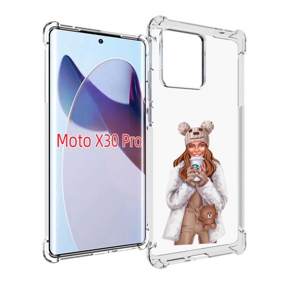 

Чехол MyPads Девушка-с-кофе-старбакс женский для Motorola Moto X30 Pro, Прозрачный, Tocco