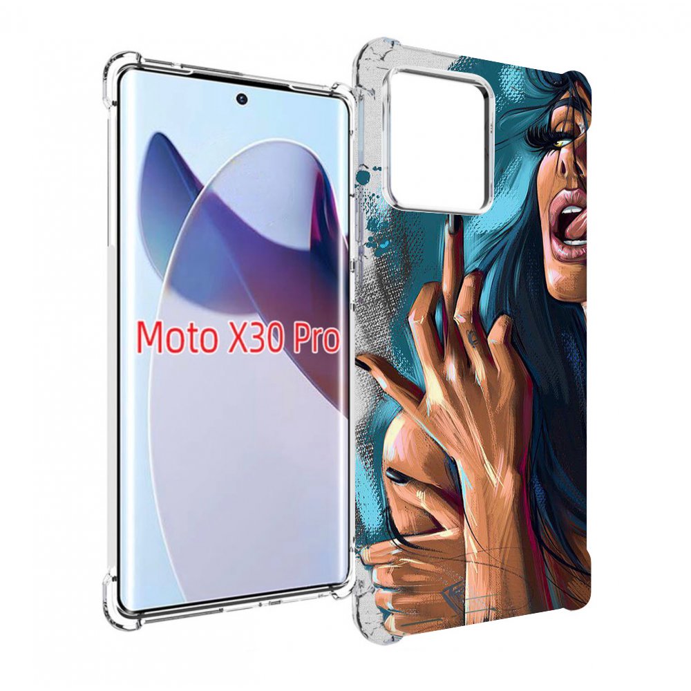 

Чехол MyPads Девушка-нарисованная-дерзкая женский для Motorola Moto X30 Pro, Прозрачный, Tocco