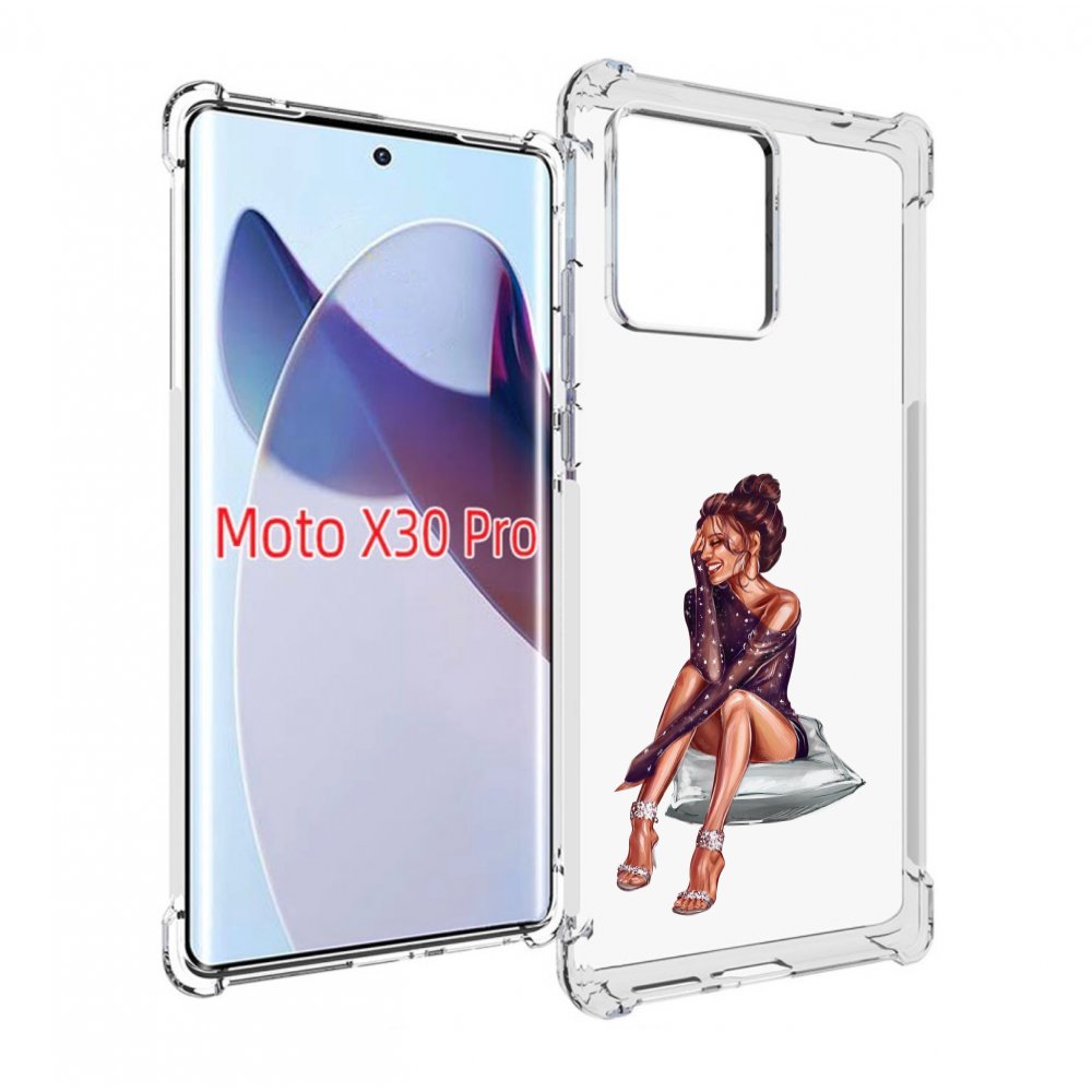 

Чехол MyPads Девушка-на-подушке женский для Motorola Moto X30 Pro, Прозрачный, Tocco