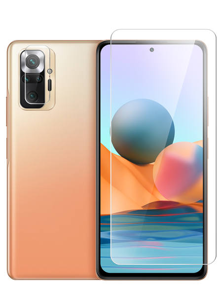 Гибридное защитное стекло Brozo на экран и камеру Xiaomi Redmi Note 10 Pro