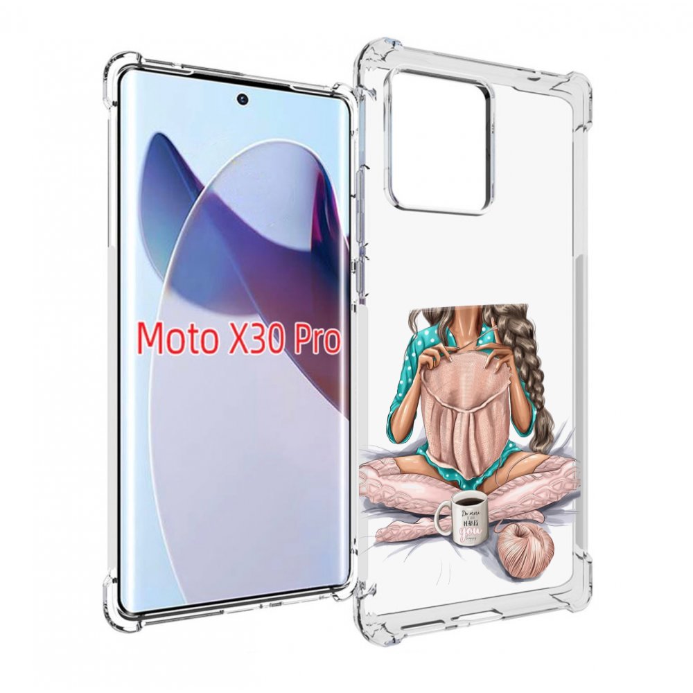 

Чехол MyPads Девушка-вяжет женский для Motorola Moto X30 Pro, Прозрачный, Tocco