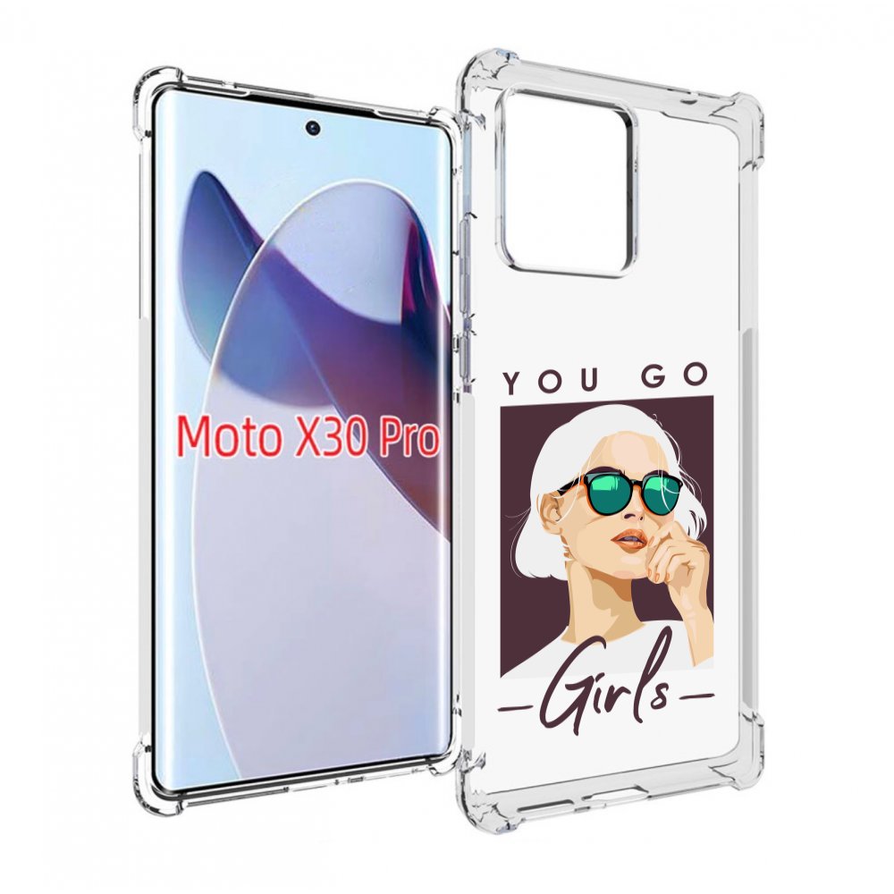 Чехол MyPads Девушка-в-очках-с-белыми-волосами женский для Motorola Moto X30 Pro