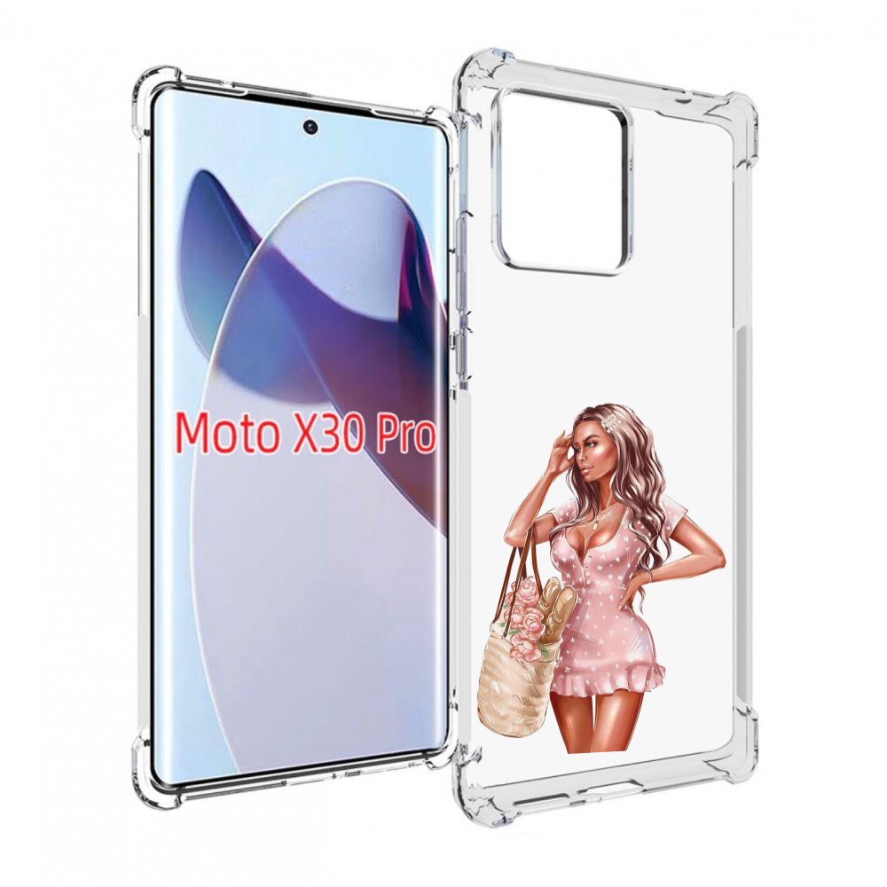

Чехол MyPads Девушка-в-мини-платье женский для Motorola Moto X30 Pro, Прозрачный, Tocco