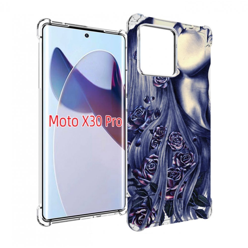 

Чехол MyPads Девушка с розами женский для Motorola Moto X30 Pro, Прозрачный, Tocco