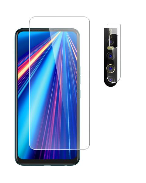 Гибридное защитное стекло Brozo на экран и камеру Tecno Camon 15 Pro
