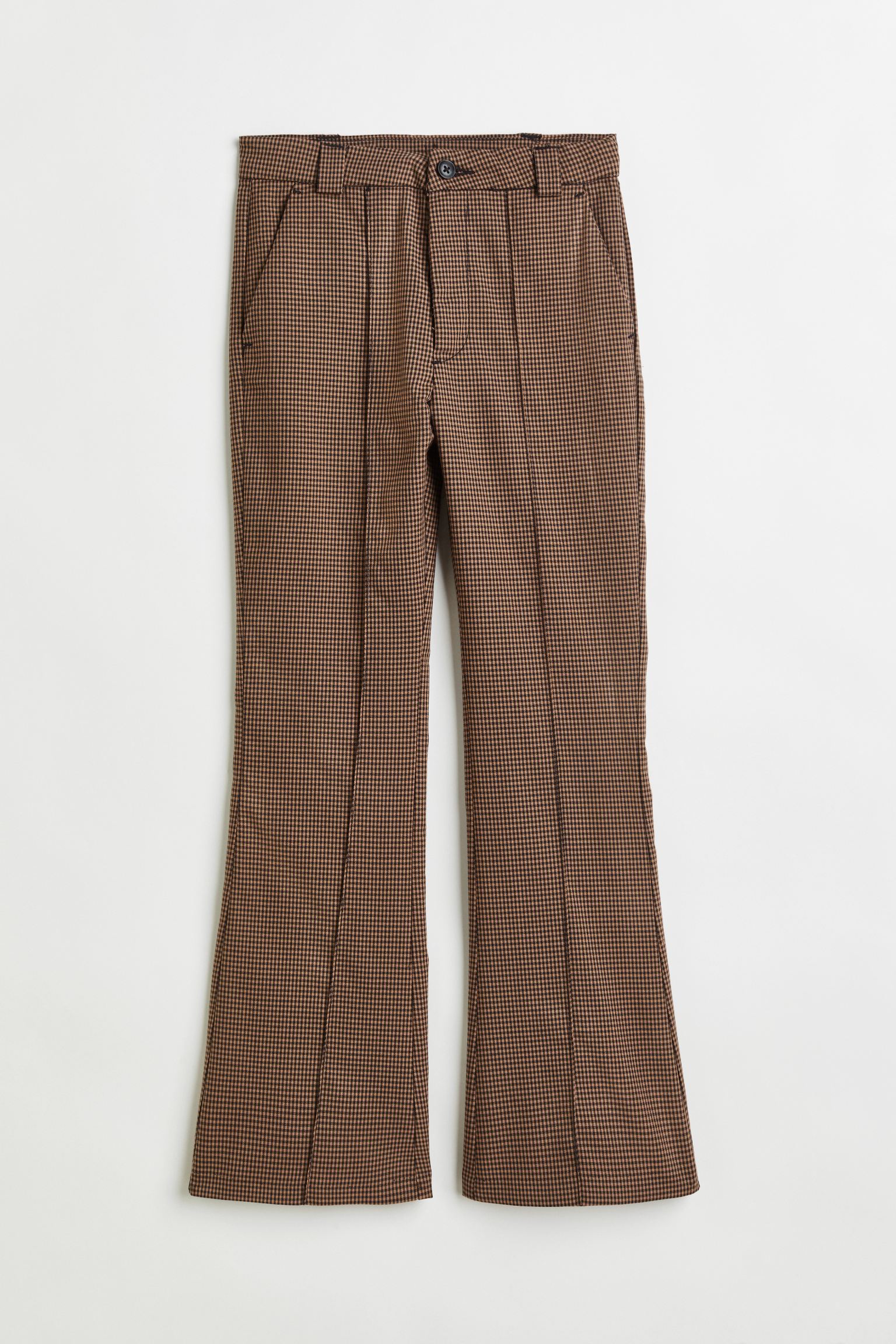 Расклешенные брюки H&M для девочек 146 Коричневый/Шахматка (доставка из-за рубежа)