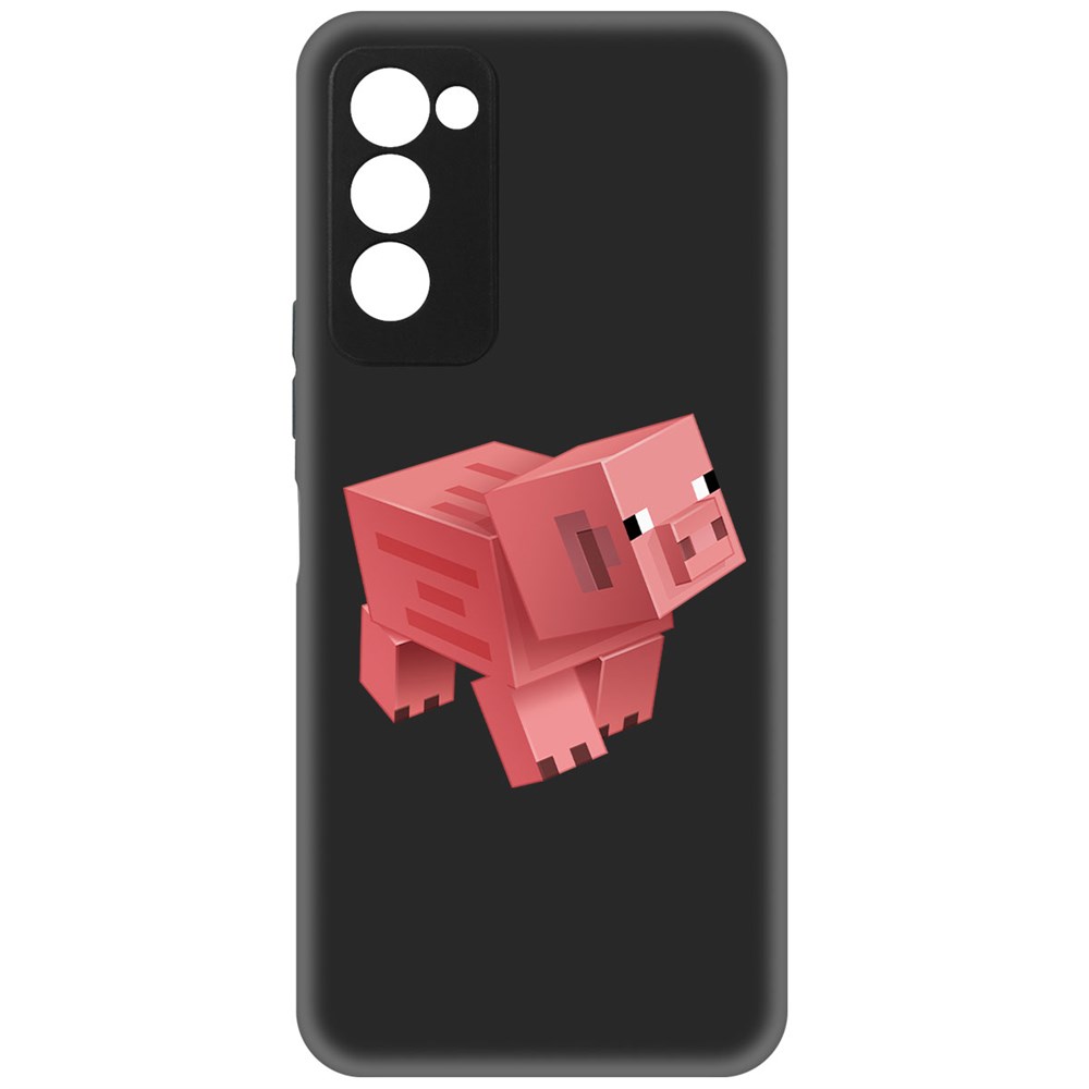 

Чехол-накладка Софт Minecraft-Свинка для TECNO Camon 18, Черный