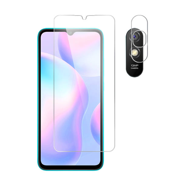 Гибридное защитное стекло Brozo на экран и камеру Xiaomi Redmi 9A