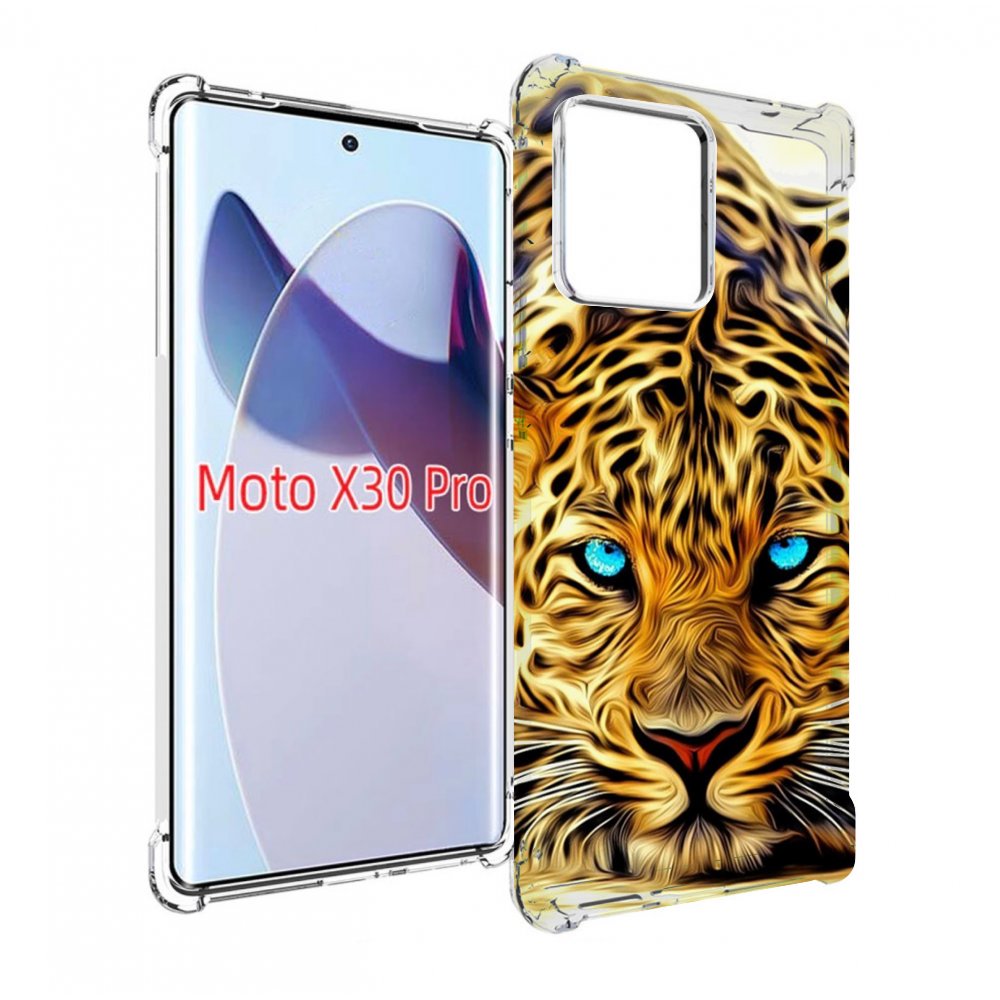 Чехол MyPads Голубоглазый-гепард для Motorola Moto X30 Pro