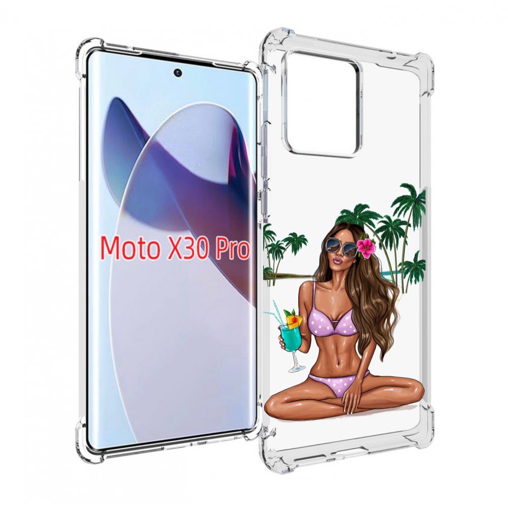 

Чехол MyPads Гавайская-девушка женский для Motorola Moto X30 Pro, Прозрачный, Tocco