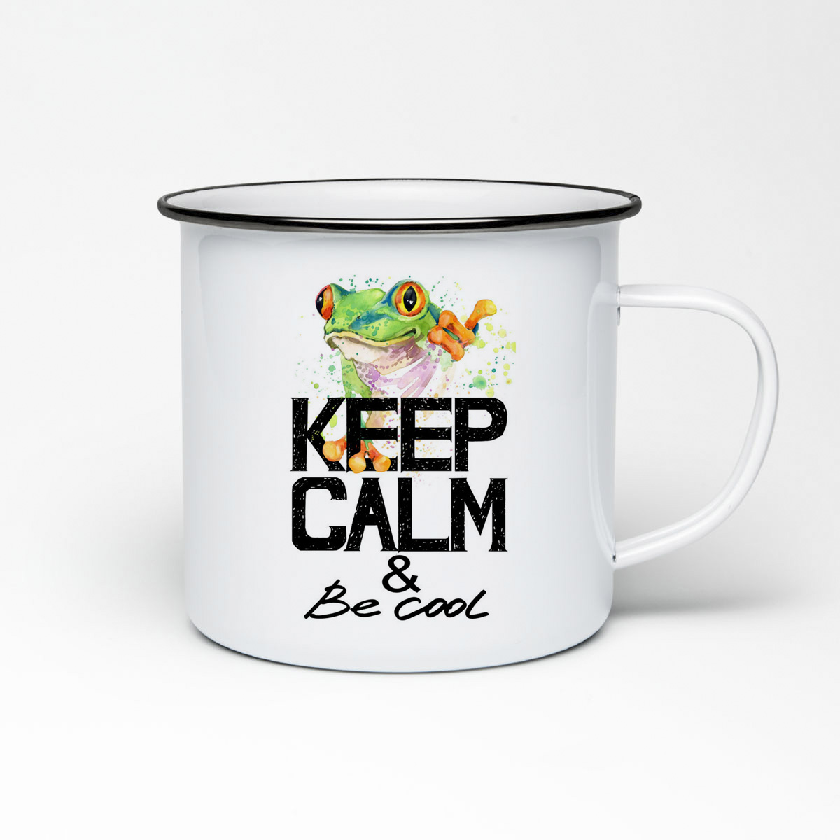 

Кружка металлическая CoolPodarok Краски. Keep calm and be cool. Лягушка