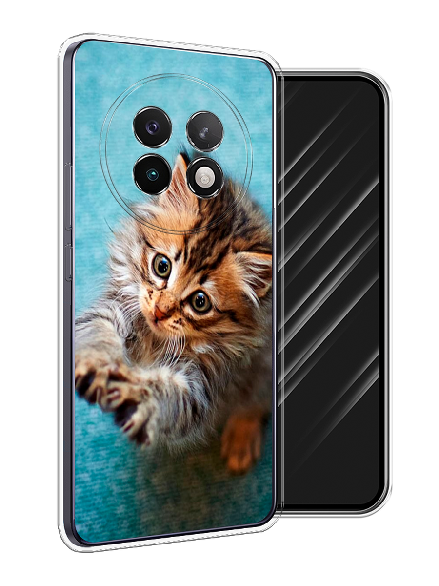 

Чехол Awog на Realme 13+ "Котенок просит есть", Бирюзовый;коричневый;белый, 2518750-1