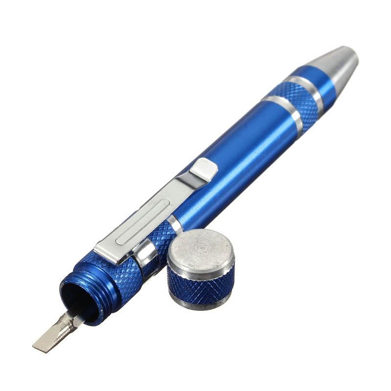 

Наборная отвертка с насадками 8 in 1 Precision Pocket Screwdriver (Цвет: Синий )