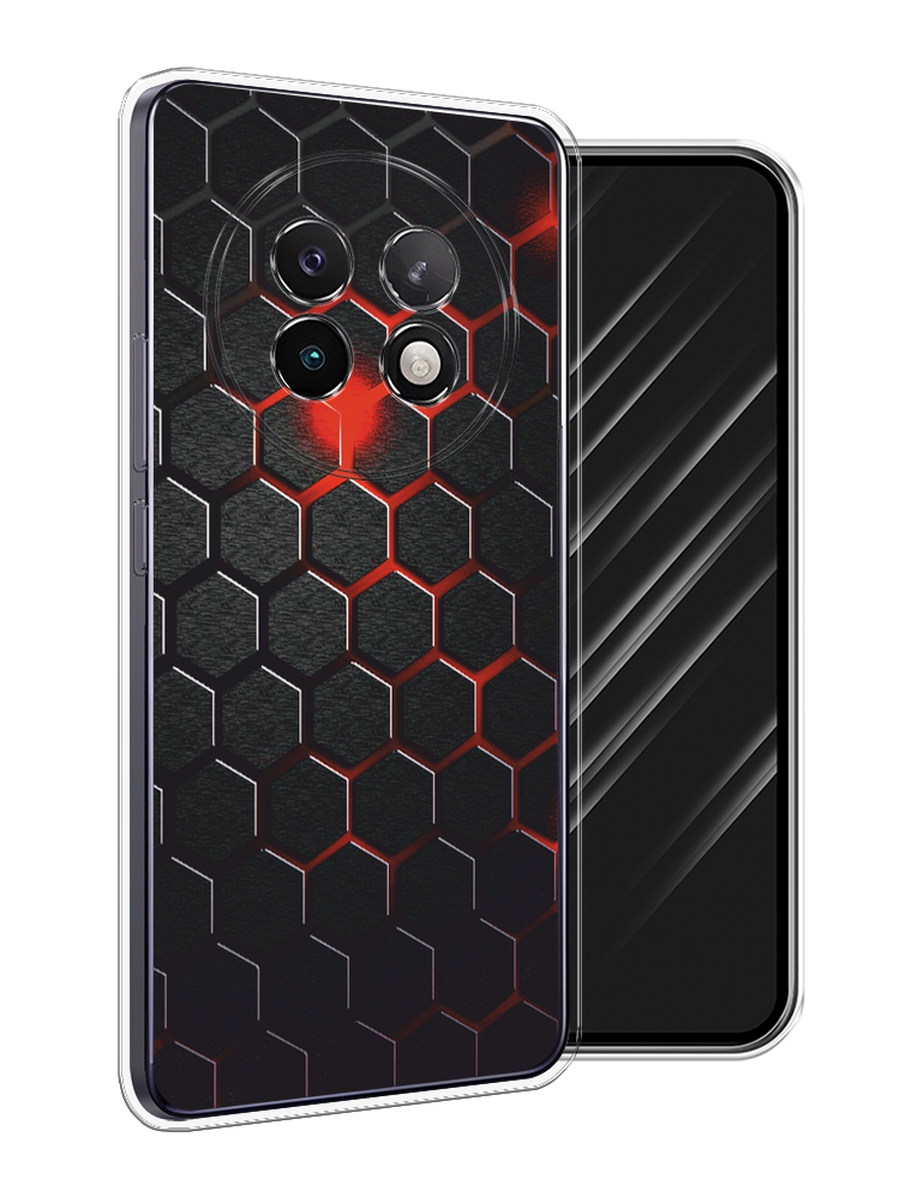 

Чехол Awog на Realme 13+ "Фон соты красные", Красный;черный, 2518750-1